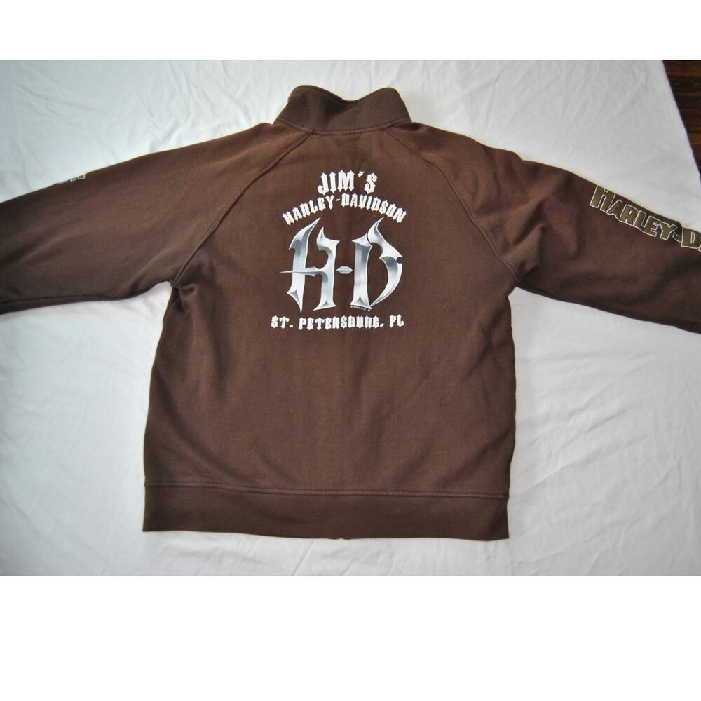 Harley Davidson St. Petersburg, FL Brown Large Full Zip Up Sweater